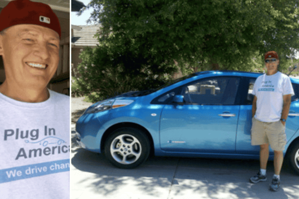 nissan leaf in driveway