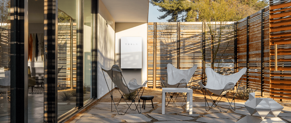 tesla powerwall battery outside patio 600w