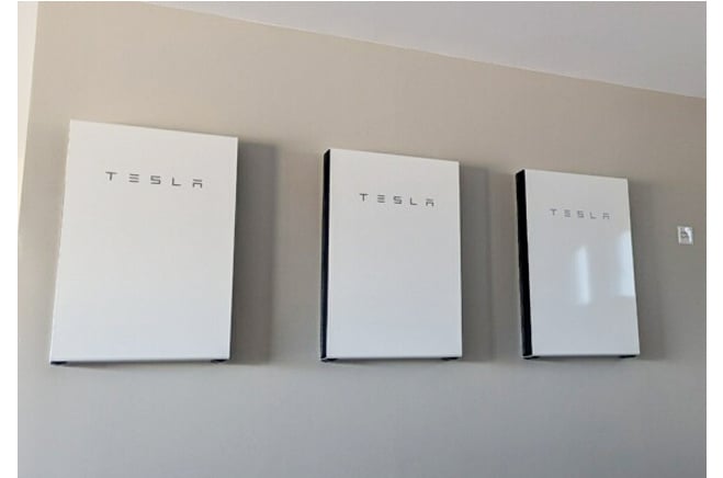 Three Tesla Powerwalls
