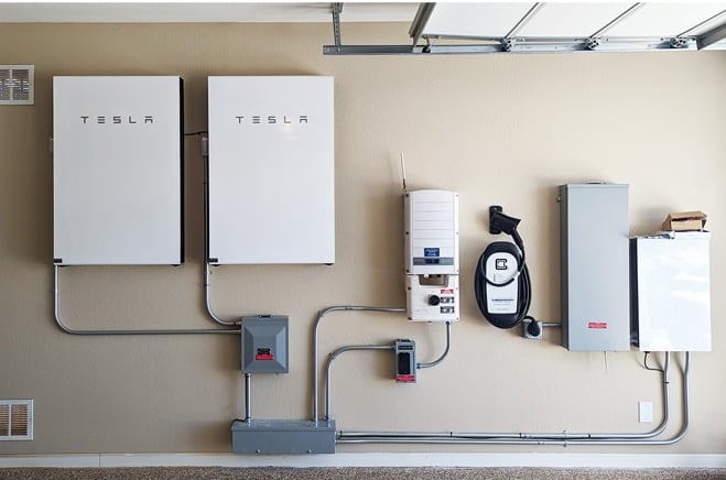 Two Tesla Powerwalls Car Charger