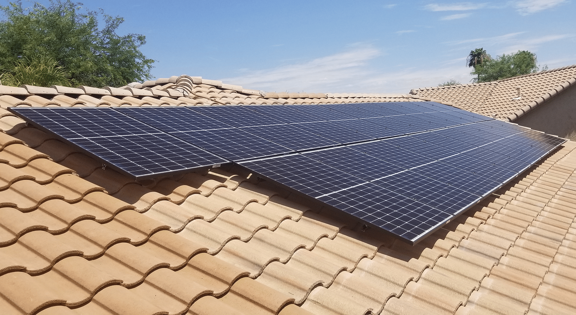 Solar array on arizona tile roof