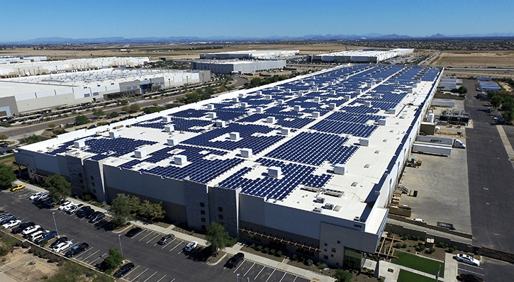 Commercial solar panel installation
