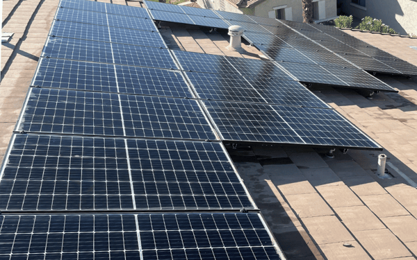 solar panels on clay tile roof 2