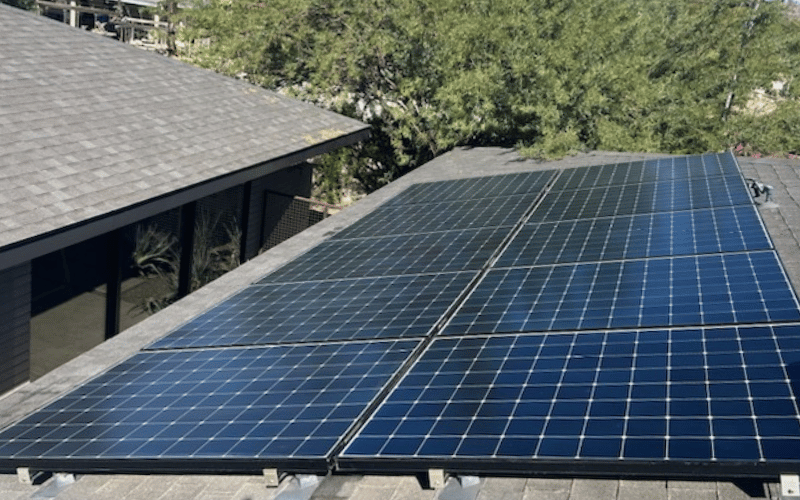 solar panels on top of shingles