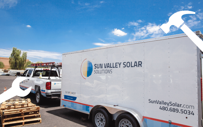 sun valley solar truck in yard